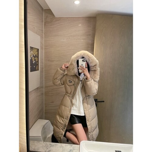 리나일론 코요테 퍼 롱패딩